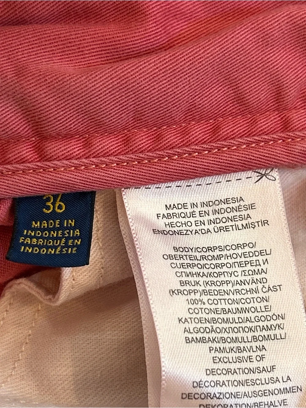 Polo Ralph Lauren Relaxed Fit Salmon Chino Shorts Men’s 36 Cotton